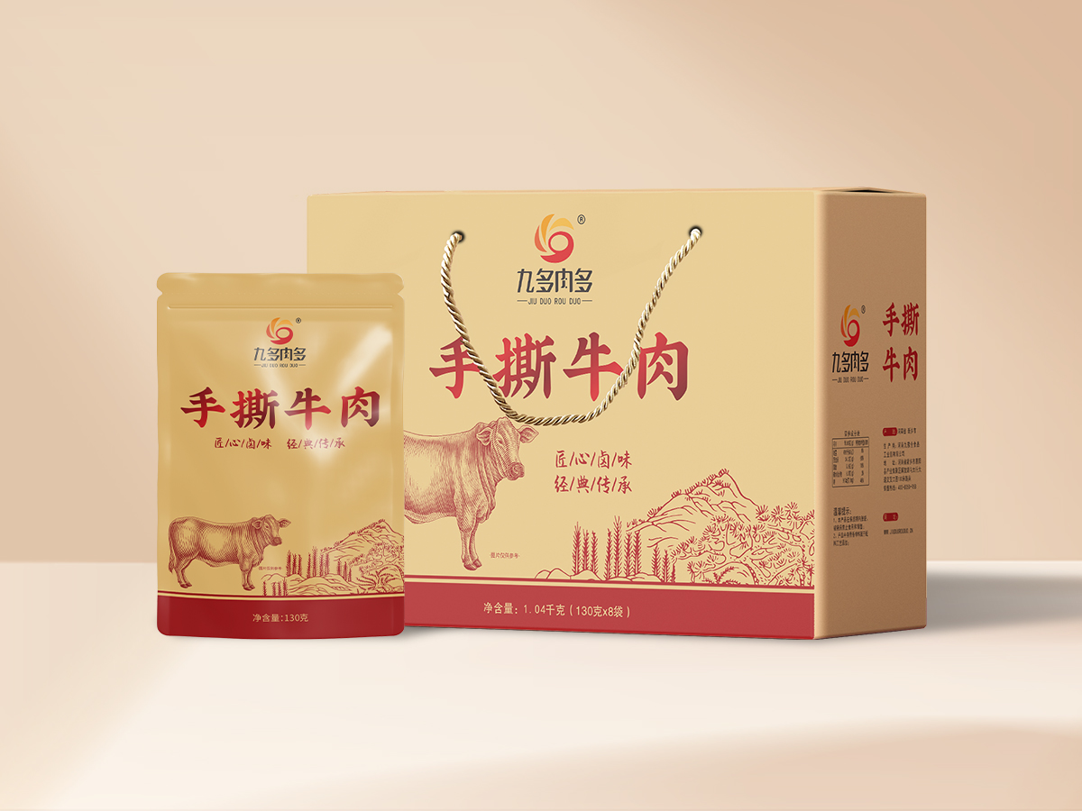九多肉多手撕牛肉780克礼盒装