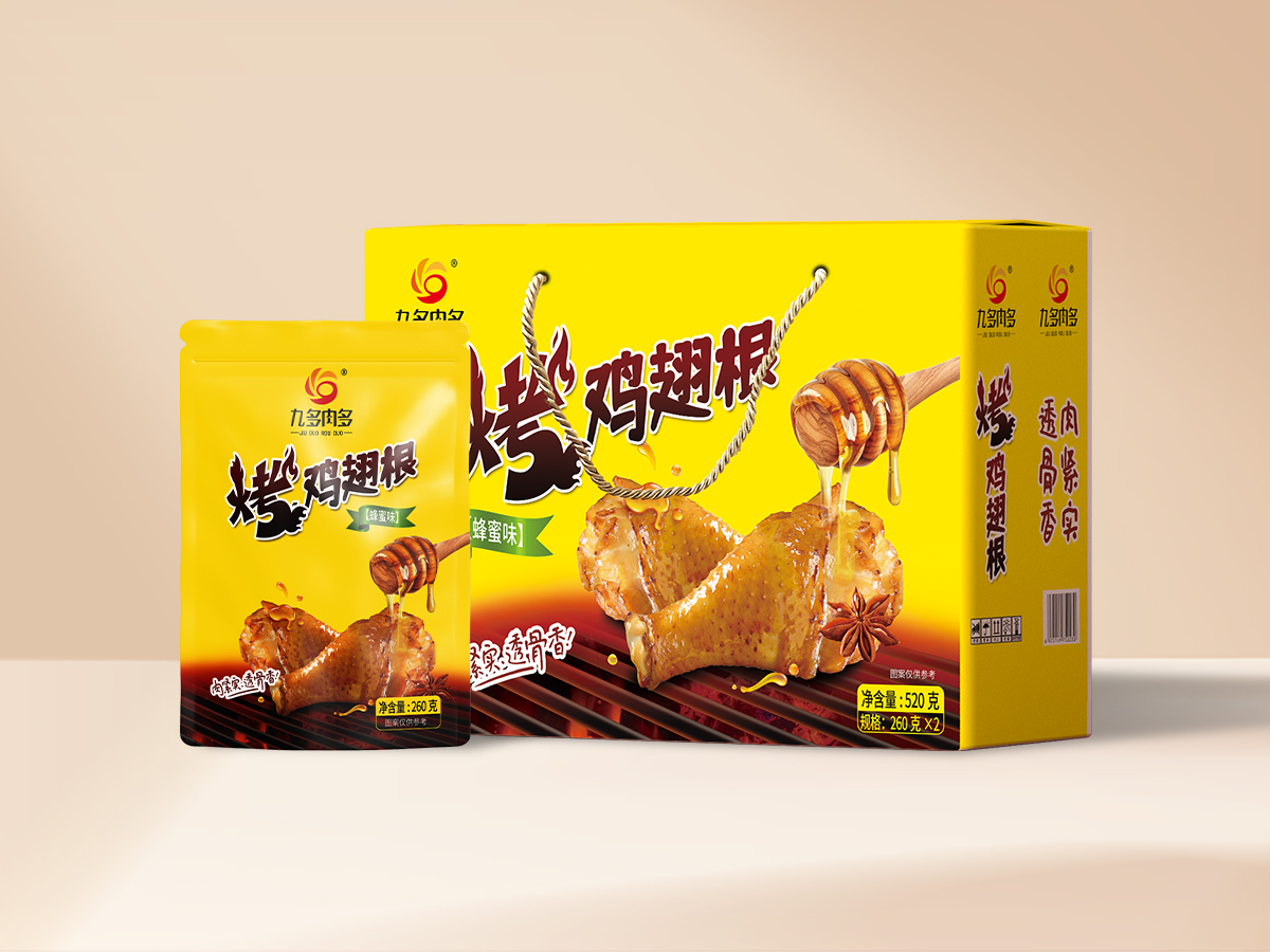 九多肉多烤鸡翅根蜂蜜味520g 礼盒装