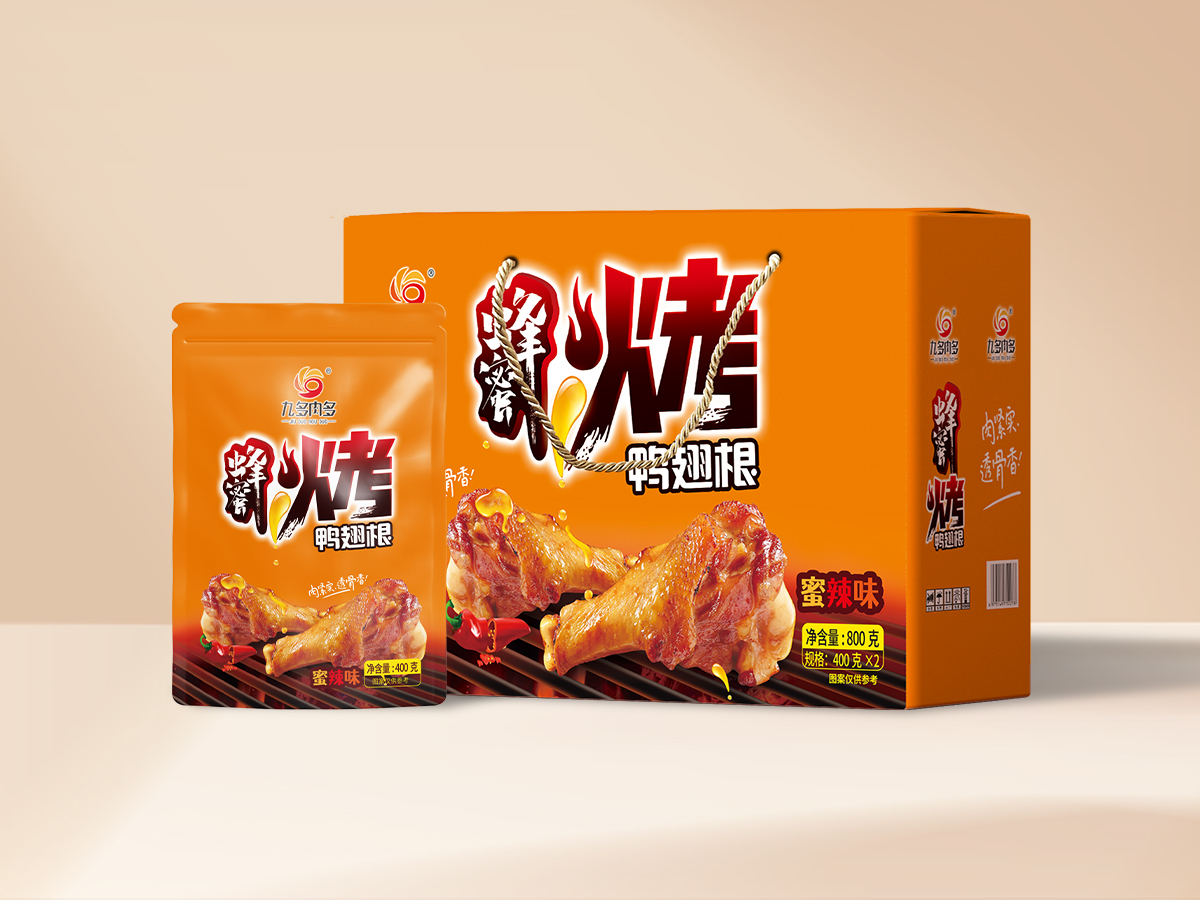 九多肉多烤鸭翅根蜜辣味800g 礼盒装